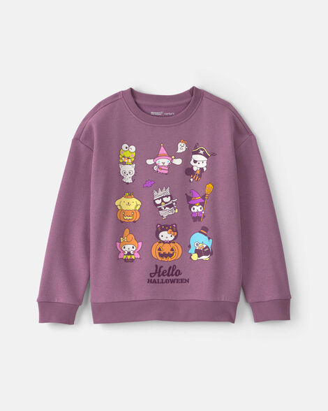 girls hello kitty® halloween pullover sweatshirt - purple