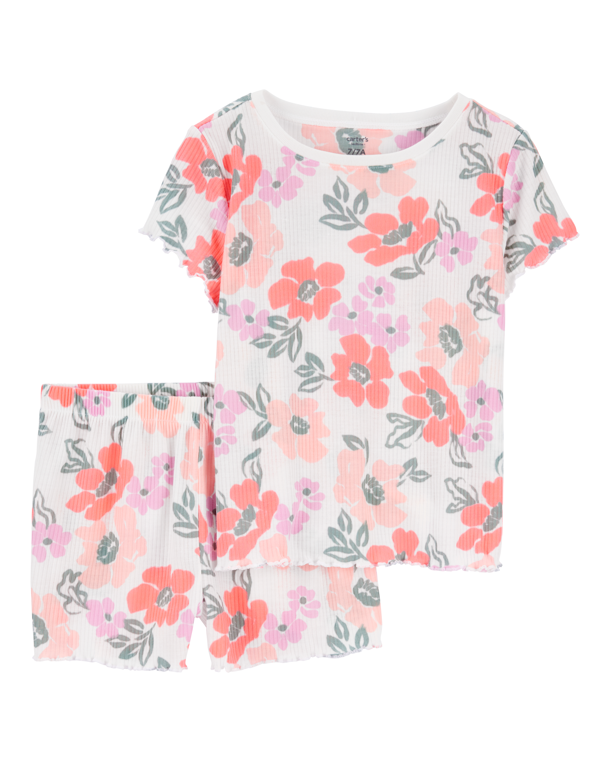 Girls 2-Piece Floral Loose Fit Pajamas
