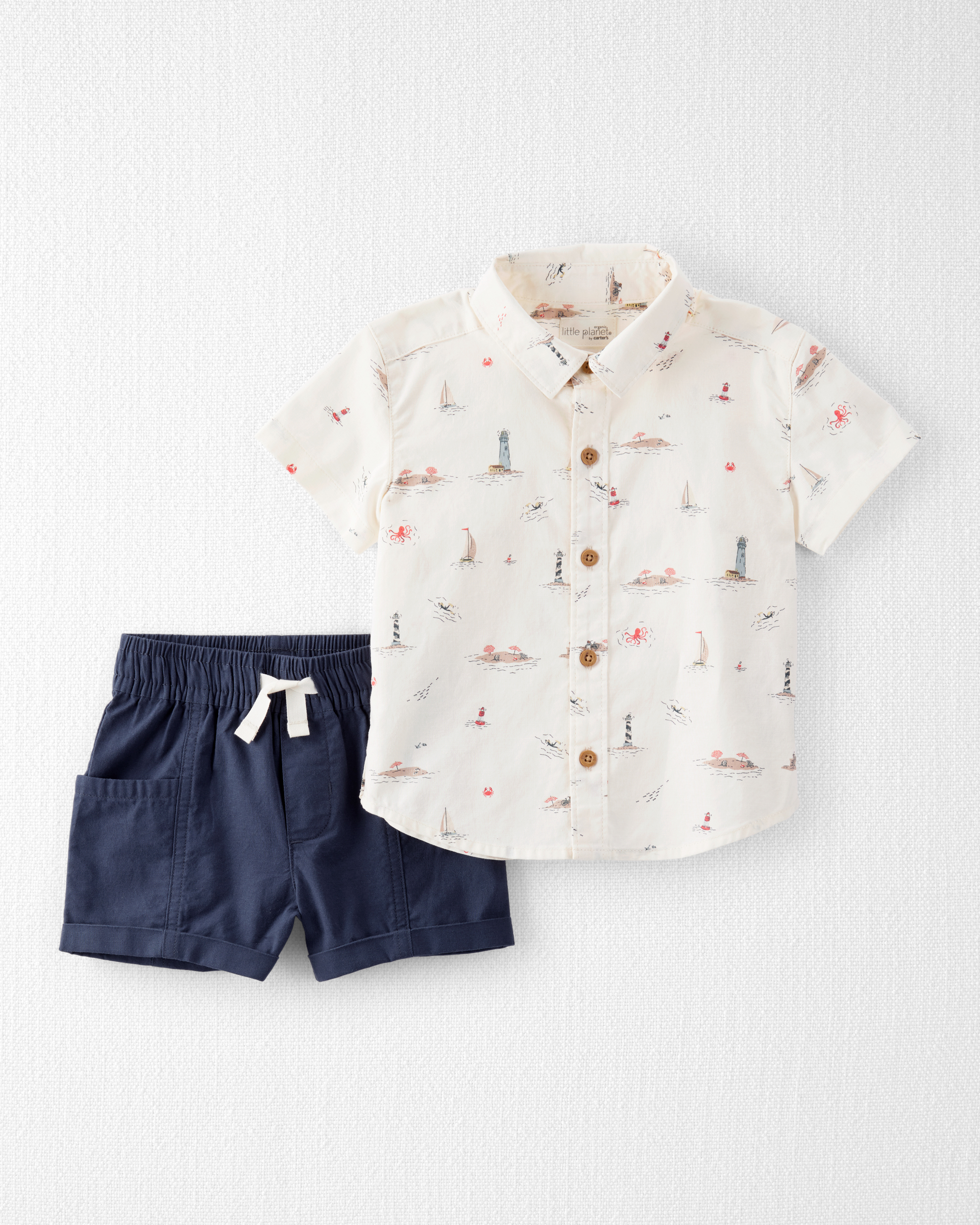 Toddler 2-Piece Set Made with Organic Cotton in Coastal Vacation Print