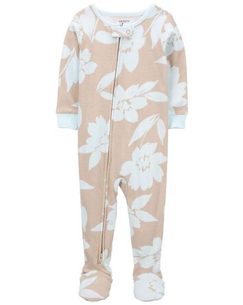 Toddler Floral Print 1-Piece Pajamas 
