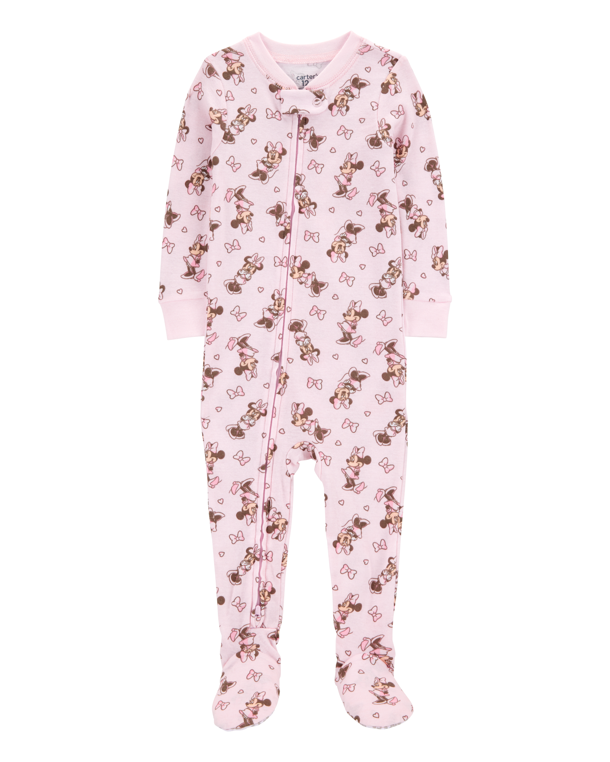 Baby Disney© Minnie Mouse Snug Fit Cotton Footie 1-Piece Pajamas - Pink