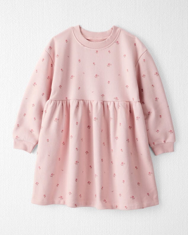 Product image 1 of Toddler Girl French Terry Dress Made with Organic Cotton in Blush Petals Print