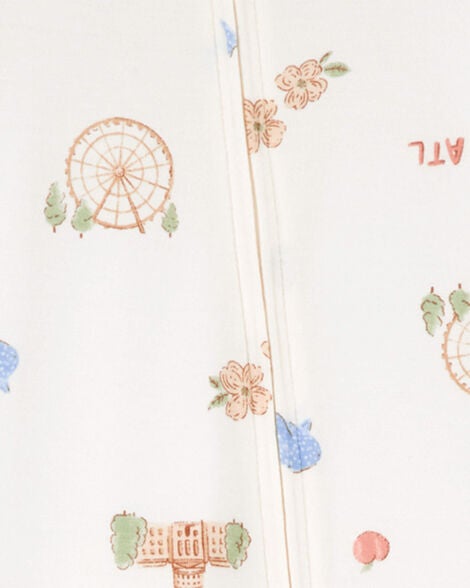  Product image 3 of Baby Atlanta Print PurelySoft Footie 1-Piece Pajamas - Ivory
