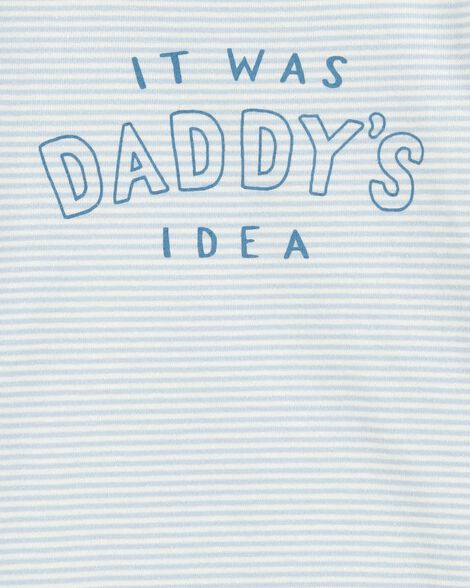 Product image 2 of Baby "It Was Daddy's Idea" Short-Sleeve Bodysuit - Blue