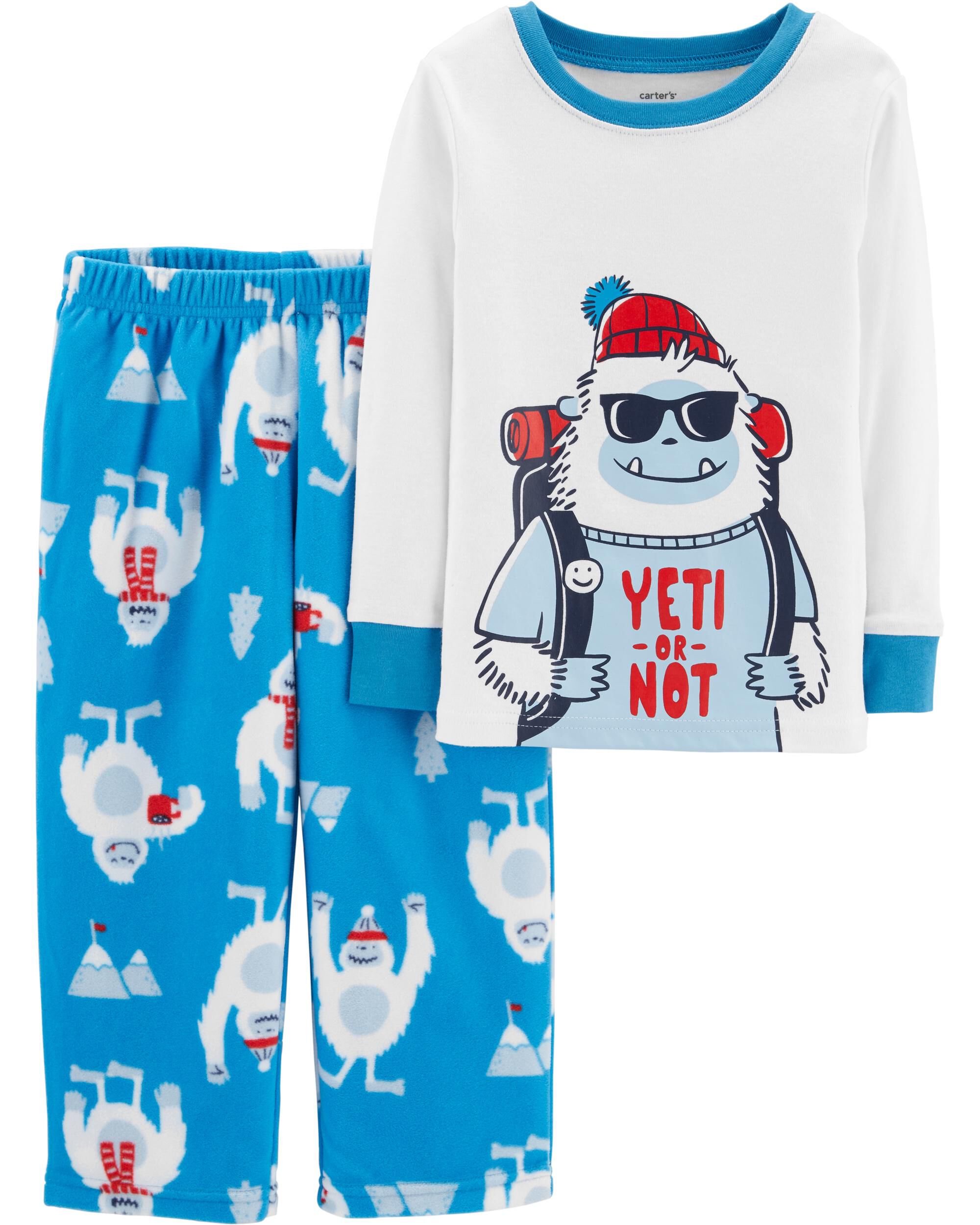 2 piece yeti cotton fleece pjs carters com