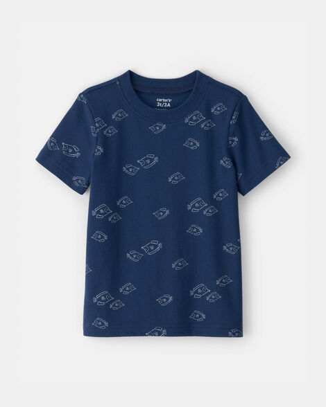 toddler boy fish t-shirt - blue