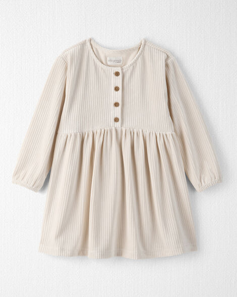 Toddler Girl Recycled Ribbed Velour Dress