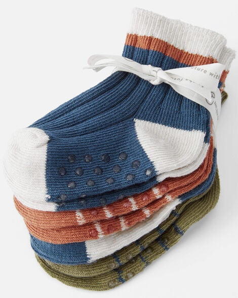  Product image 2 of Baby 4-Pack Slip Resistant Socks in Stripes