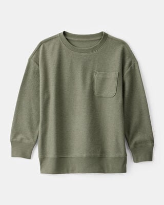 Boys French Terry Pullover Sweatshirt - Burgundy