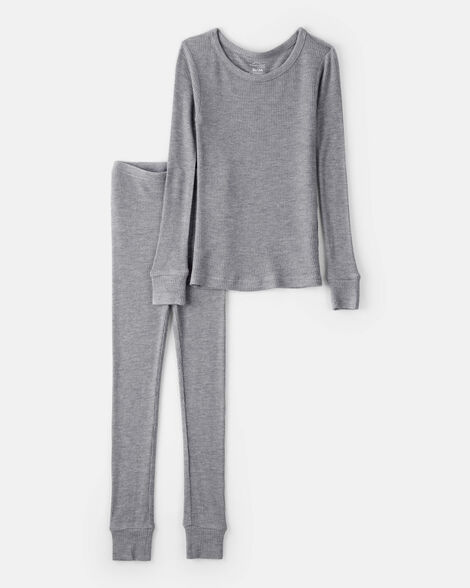boys purelysoft long-sleeve 2-piece pajamas - grey
