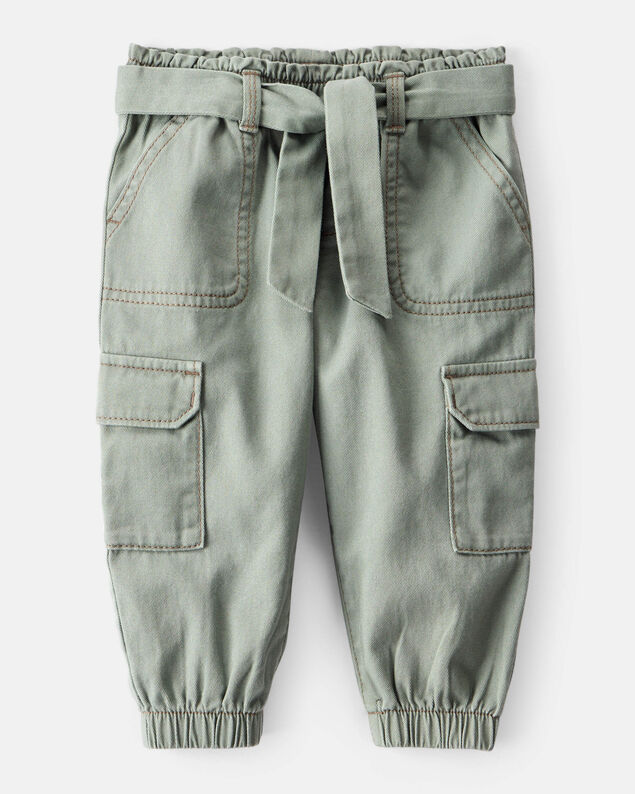 Product image 1 of Baby Girl Cotton Cargo Joggers - Green