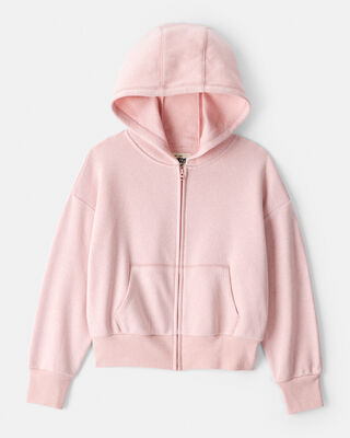 Product image 1 of Girls Long-Sleeve Hooded Zip-Up Jacket - Pink