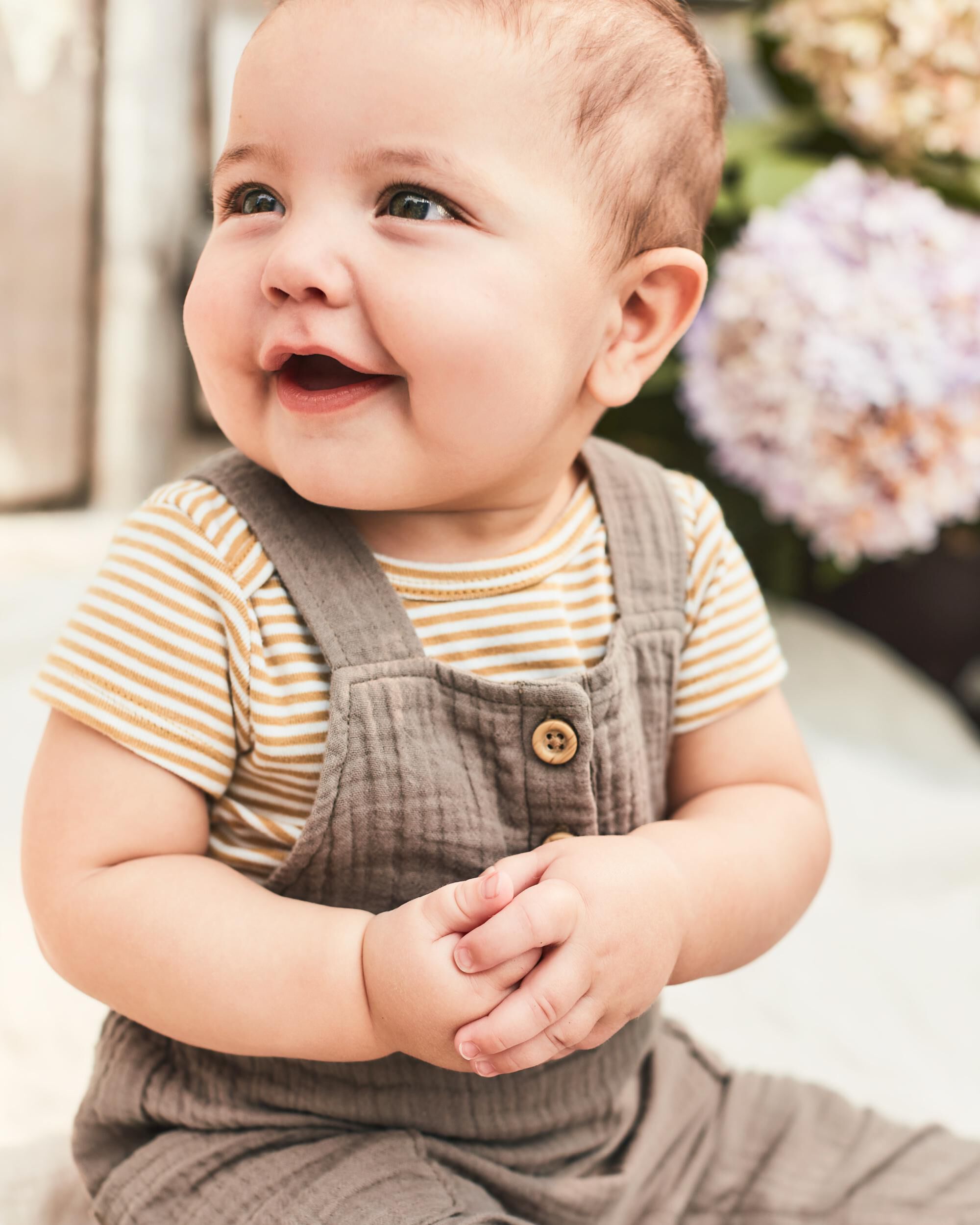 Baby Organic Cotton Gauze Overalls in Taupe Little Planet Carter s
