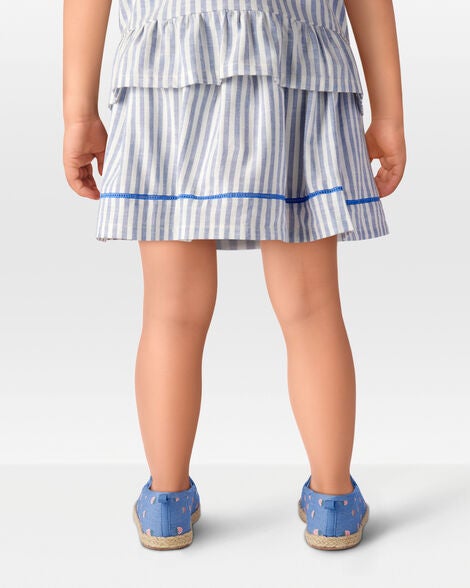  Product image 3 of Toddler Striped Linen Look-Alike Pull-On Skort