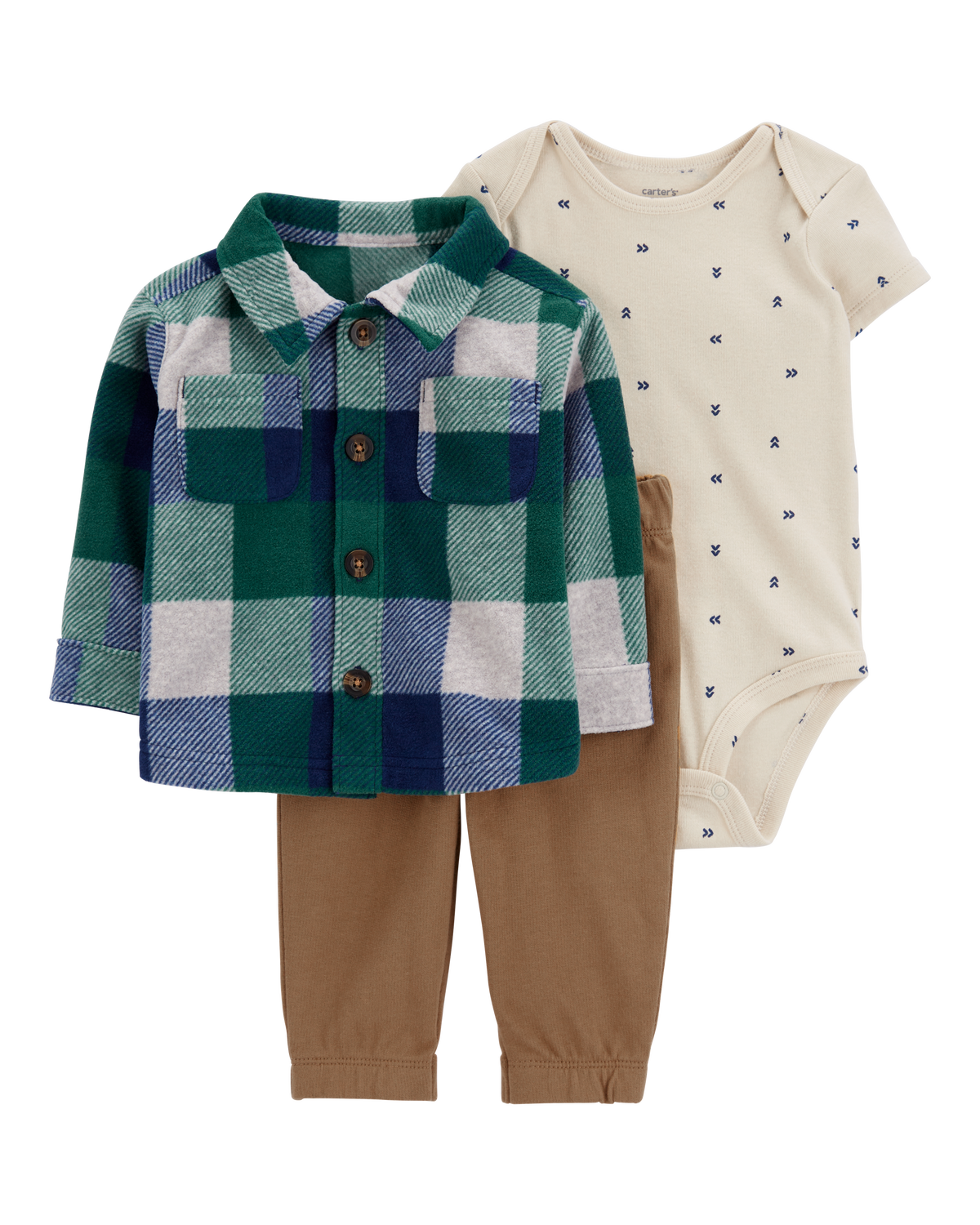 Baby 3-Piece Plaid Fleece Little Jacket Set - Carter's