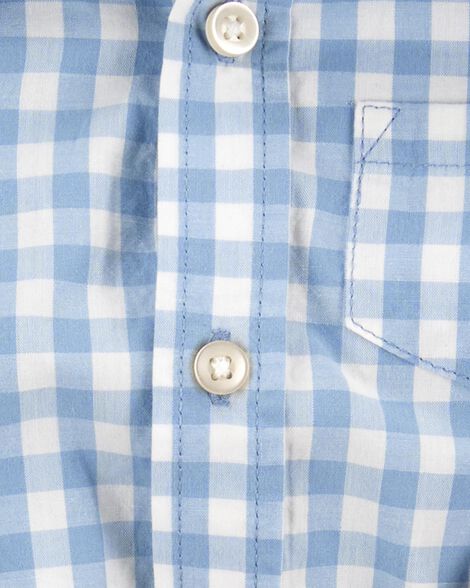  Product image 3 of Baby 3-Piece Gingham Suspender Pant Set - Blue/Khaki