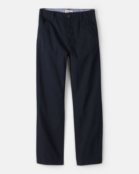 Boys Flat Front Fashion Pants - Navy