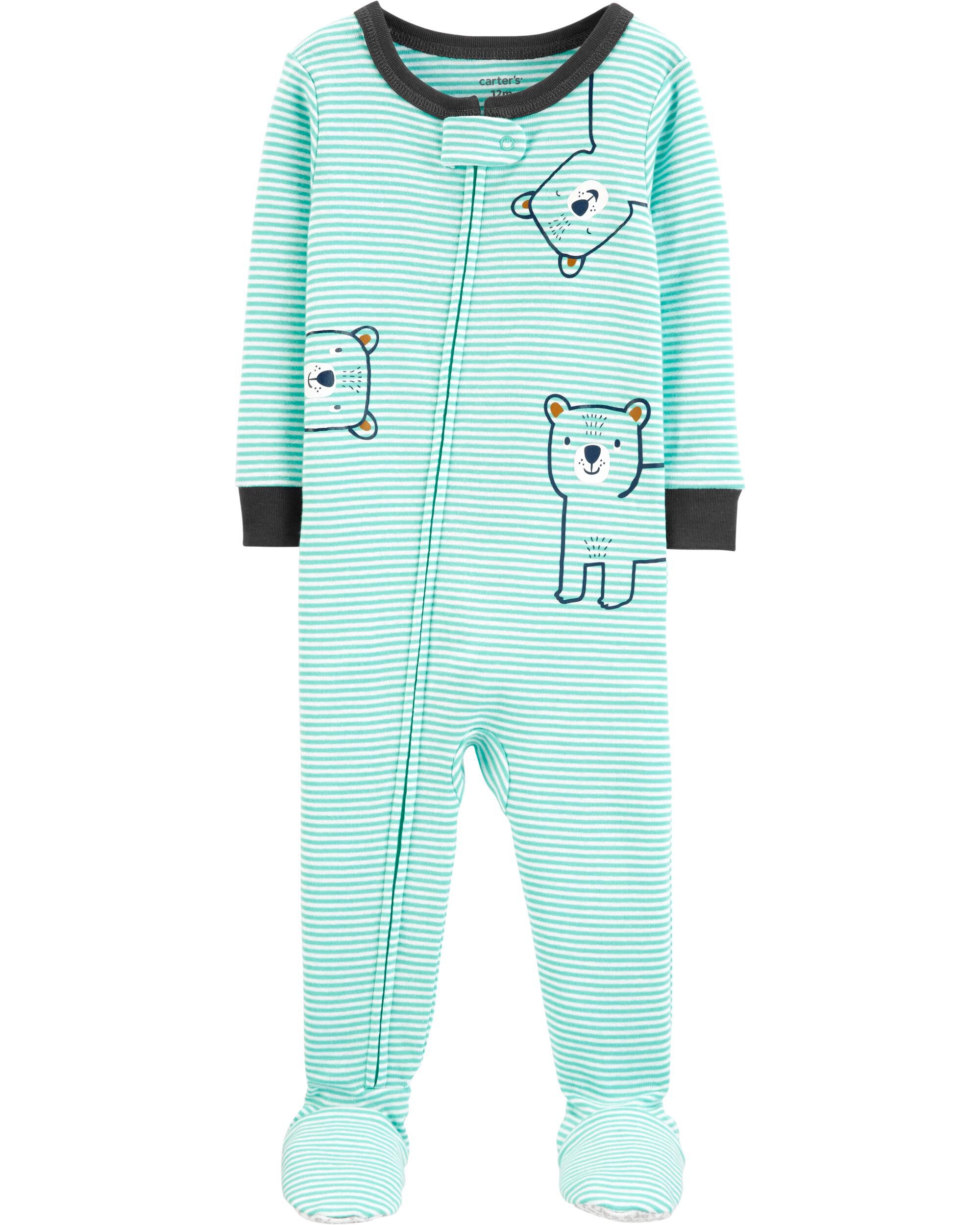 Babe Maps Baby Boys Footed Sleeper Pajama 100/% Cotton,Cute Monkey