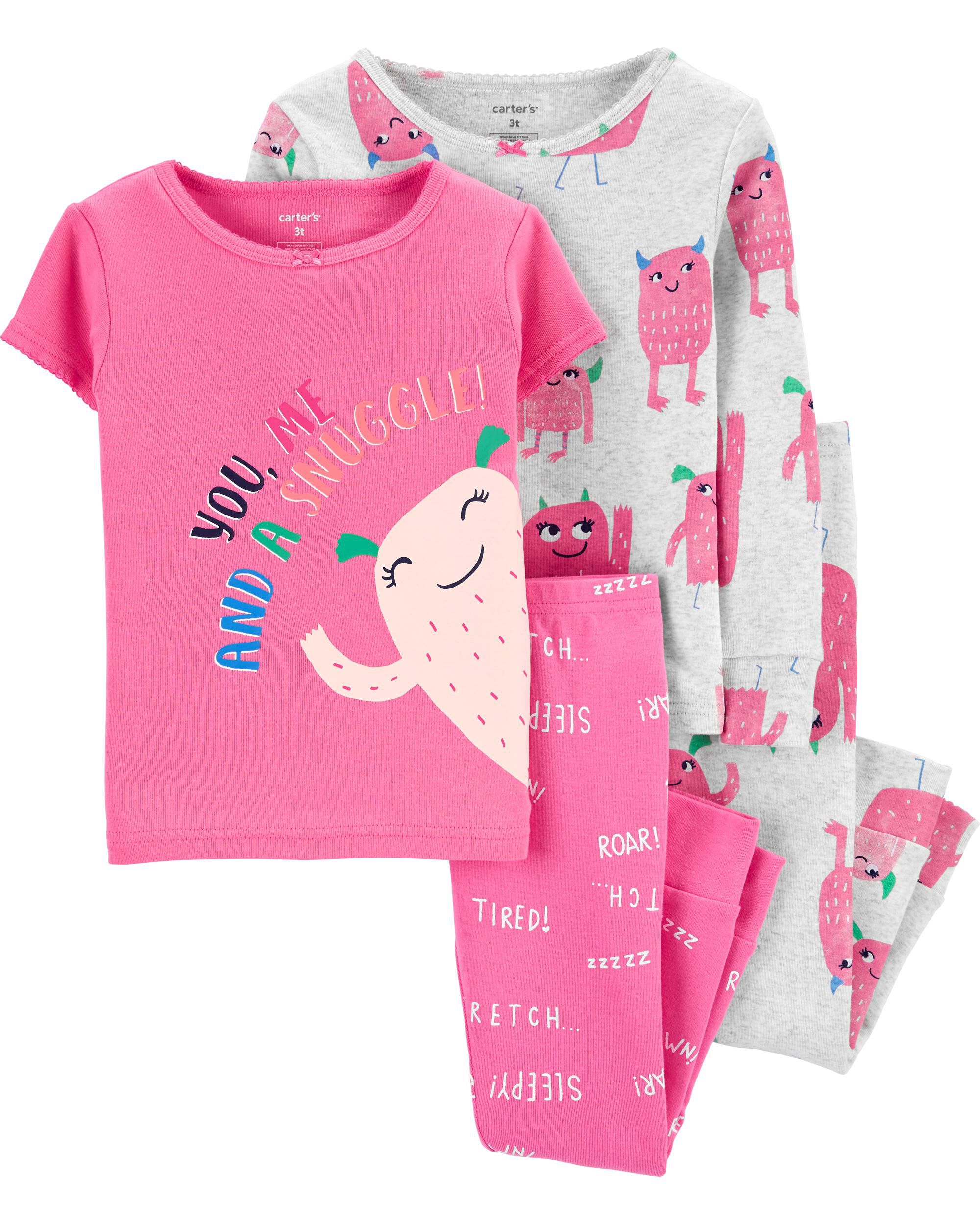 *CLEARANCE* 4-Piece 100% Snug Fit Cotton PJs