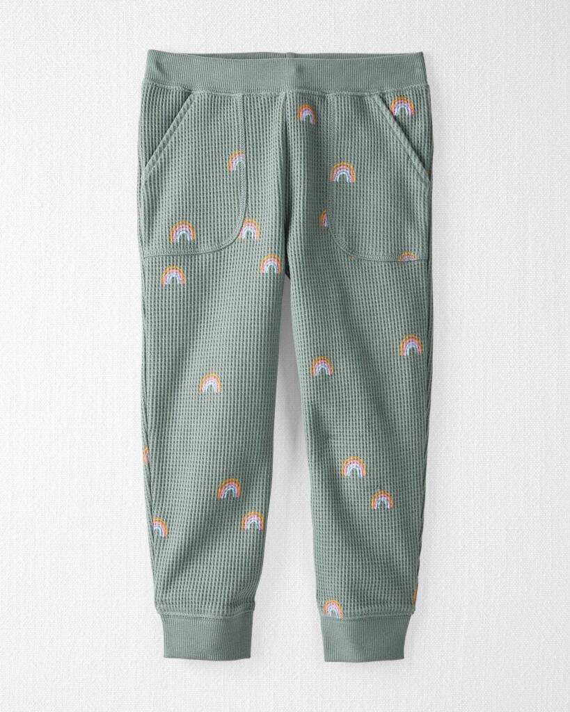 Toddler Organic Cotton Waffle Knit Set Magical Rainbow Print