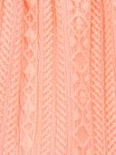 Pink - Baby Flutter Knit Textured Dress - Pink, Selected