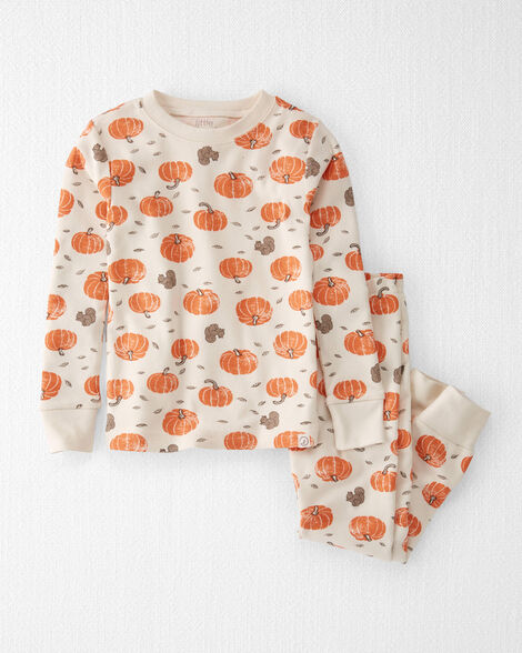 Toddler Organic Cotton Pajamas in Harvest Pumpkins Print