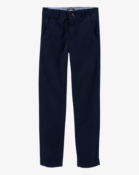Boys Husky Fit Stretch Chino Pants - Navy