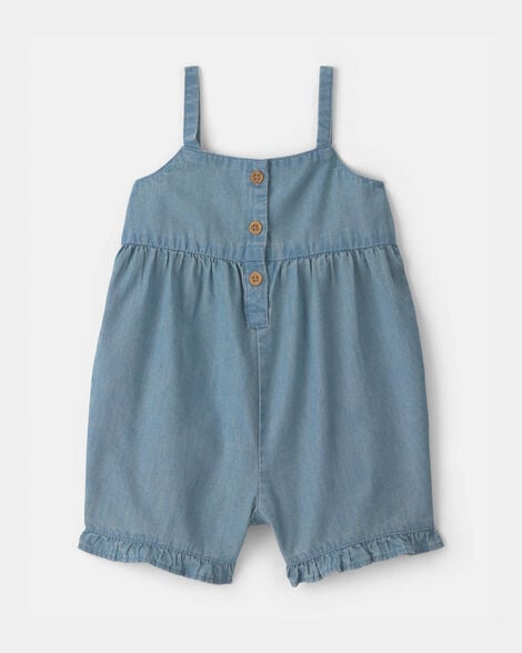 baby girl chambray sleeveless romper