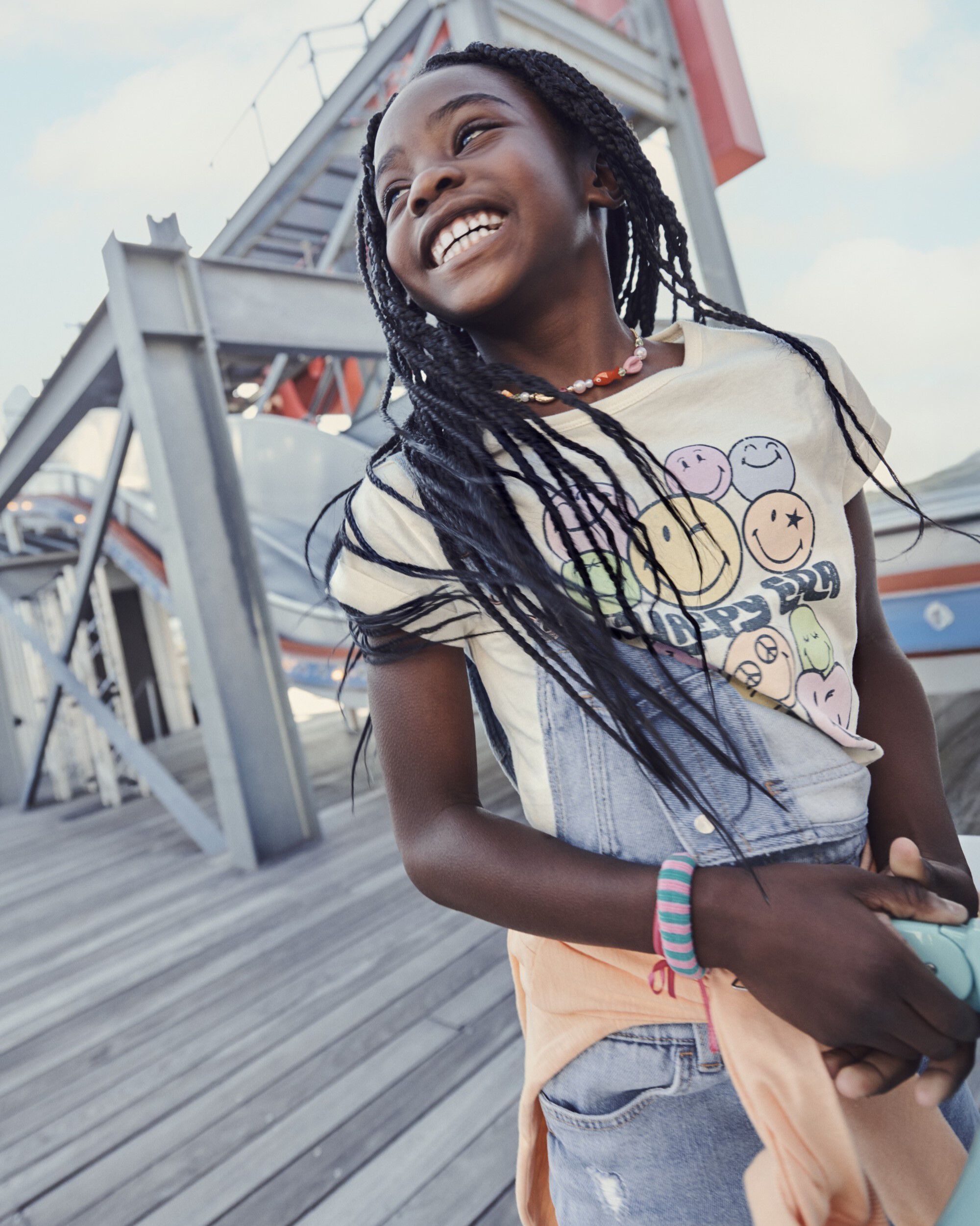 Girls SmileWorld Graphic Tee - Cream