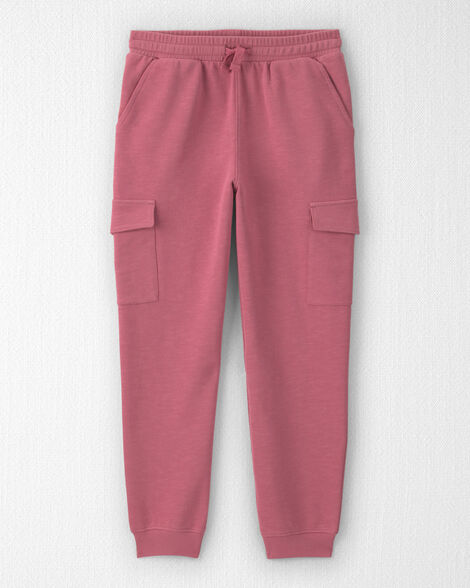Girls Organic Cotton French Terry Cargo Pants