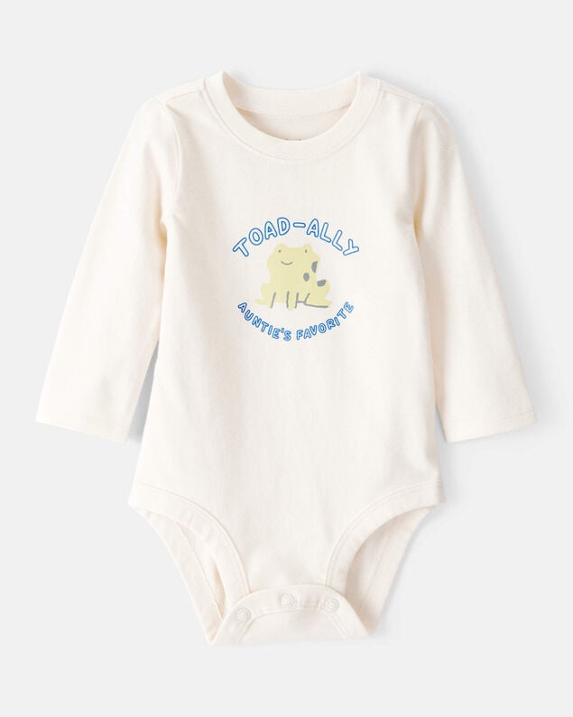 Product image 1 of Baby Boy Aunts Favorite Cotton Long-Sleeve Graphic Bodysuit - Ivory