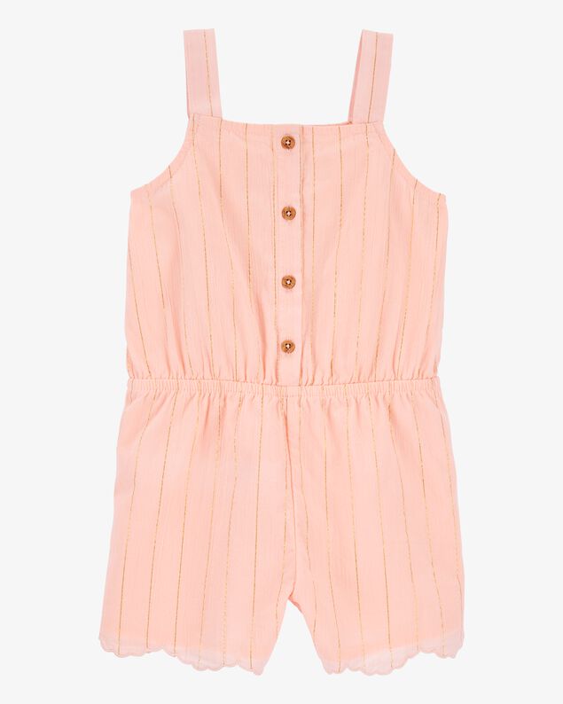 Product image 1 of Toddler Boho Button-Up Crinkle Romper - Coral