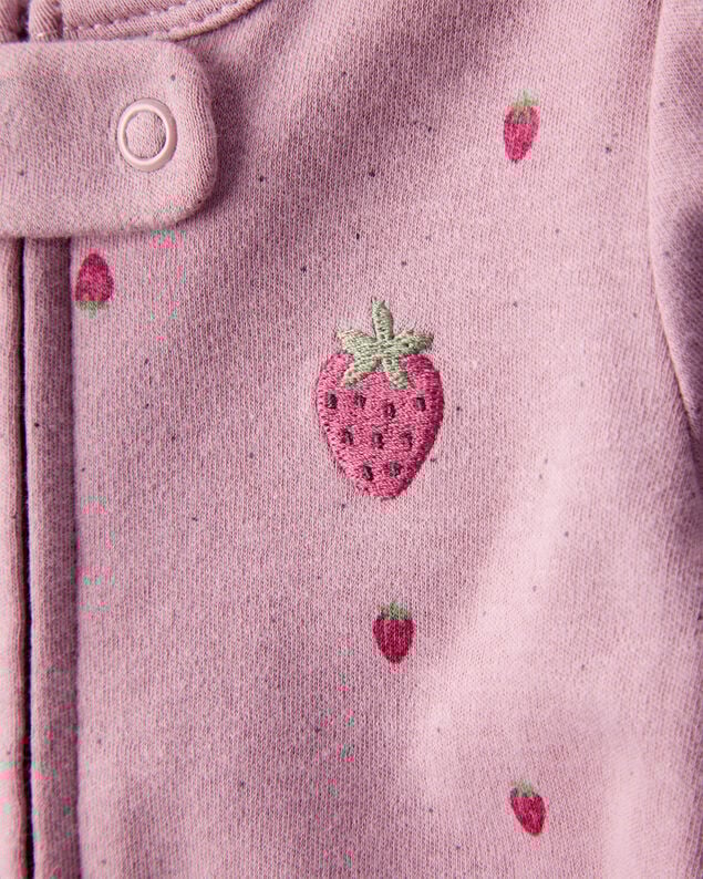 Product image 2 of Baby Girl Strawberry Print 100% Cotton Sleep & Play - Pink
