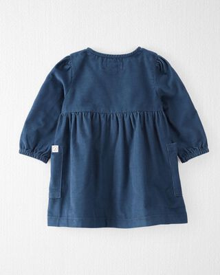 Product image 2 of Baby Organic Cotton Corduroy Pocket Dress in Dark Sea Blue