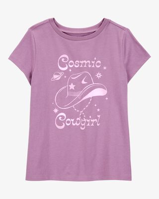 Product image 1 of Kid Cosmic Cowgirl Short-Sleeve Graphic Tee - Purple