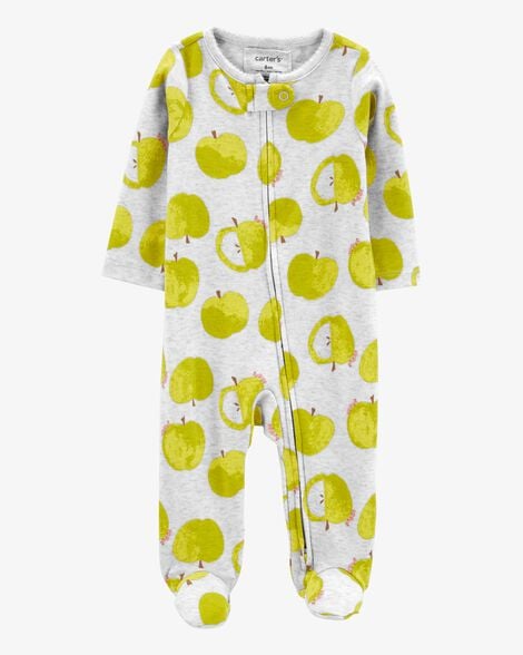 Product image 1 of Baby Green Apple 2-Way Zip Sleep & Play Pajamas
