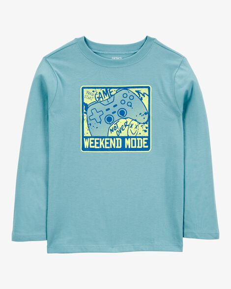  Product image 1 of Kid Gaming Cotton Blend Long-Sleeve Tee - Blue