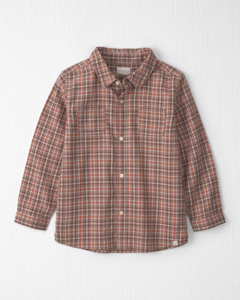 Boys Organic Cotton Flannel Button-Down Shirt
