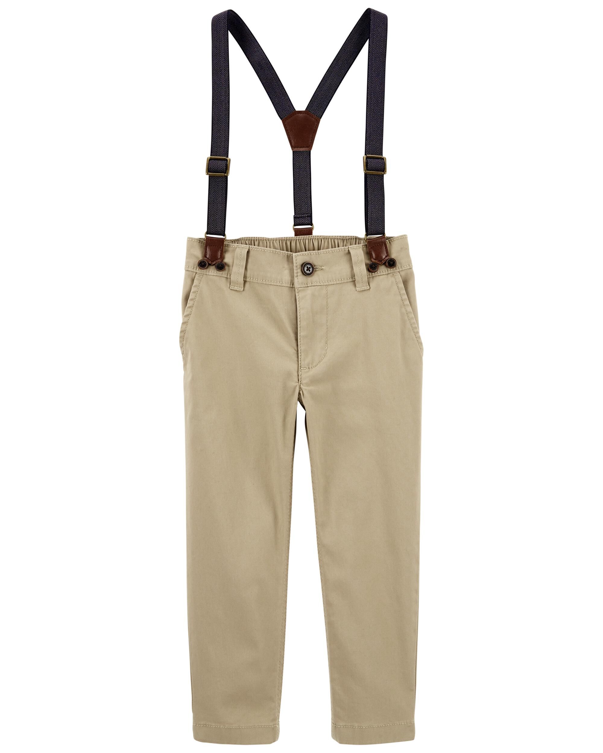 Toddler The Favorite: Khaki Suspenders