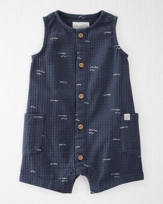 Product image 1 of Baby Textured Organic Cotton Romper in Waves