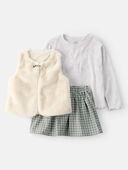 Multi - Toddler Girl 3-Piece Long-Sleeve Vest Set, Selected