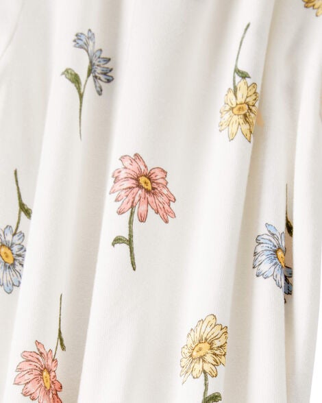 Product image 2 of Baby Floral Print 2-Way Zip PurelySoft Sleep & Play Pajamas - Ivory