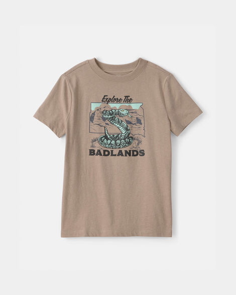 boys badlands snake graphic tee - brown