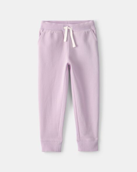 Toddler Girl Drawstring Knit Joggers - Purple