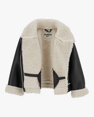 Product image 2 of Toddler Faux Leather and Sherpa Jacket 