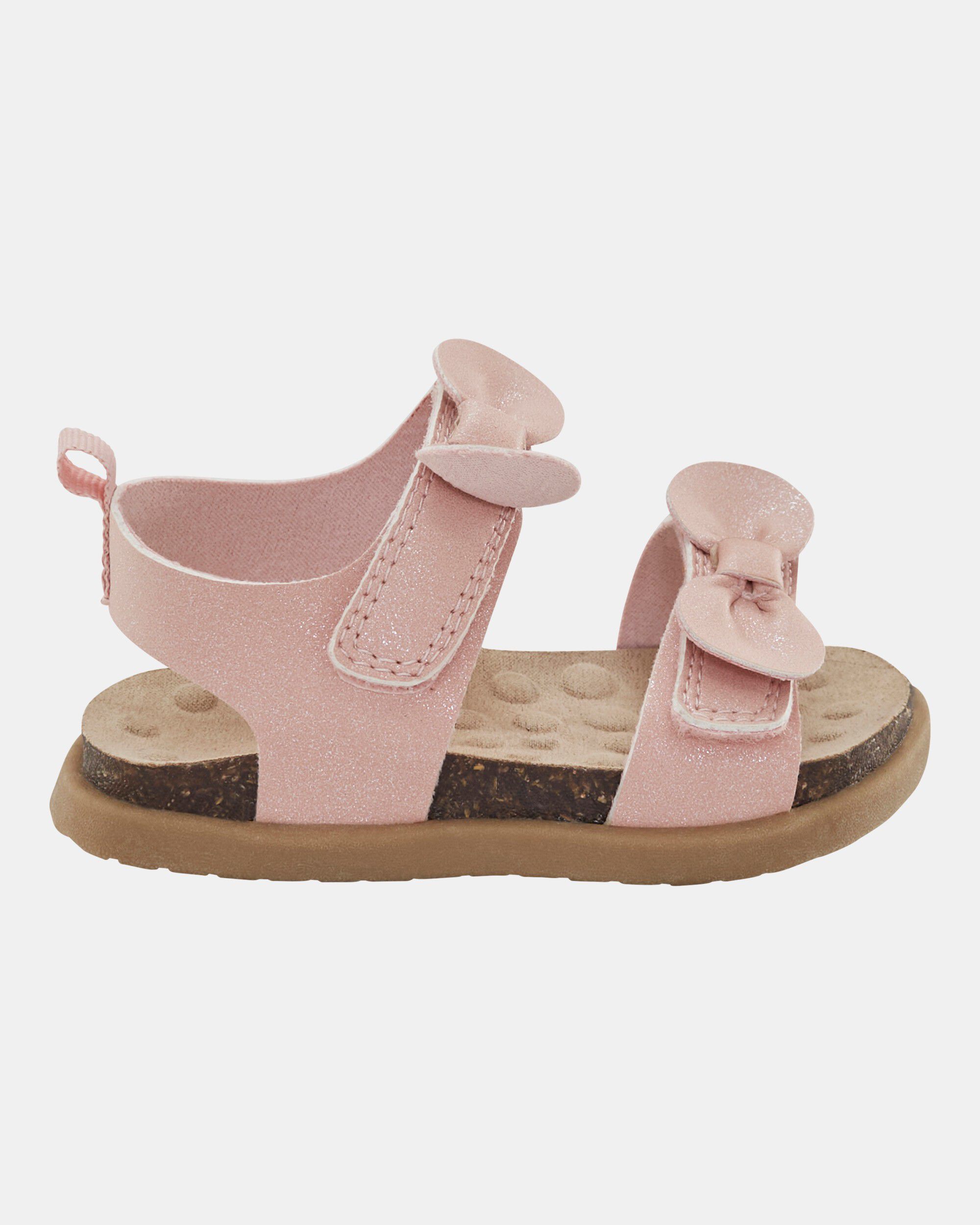 Baby Every Step® First Walker Bow Faux Cork Sandals - Pink - Carter's |  Carter's