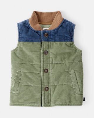 Product image 1 of Baby Boy Corduroy Sleeveless Puffer Vest - Green