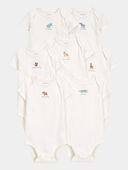 Ivory - Baby 7-Pack Days Of The Week Short-Sleeve Cotton Bodysuits - Ivory, Selected
