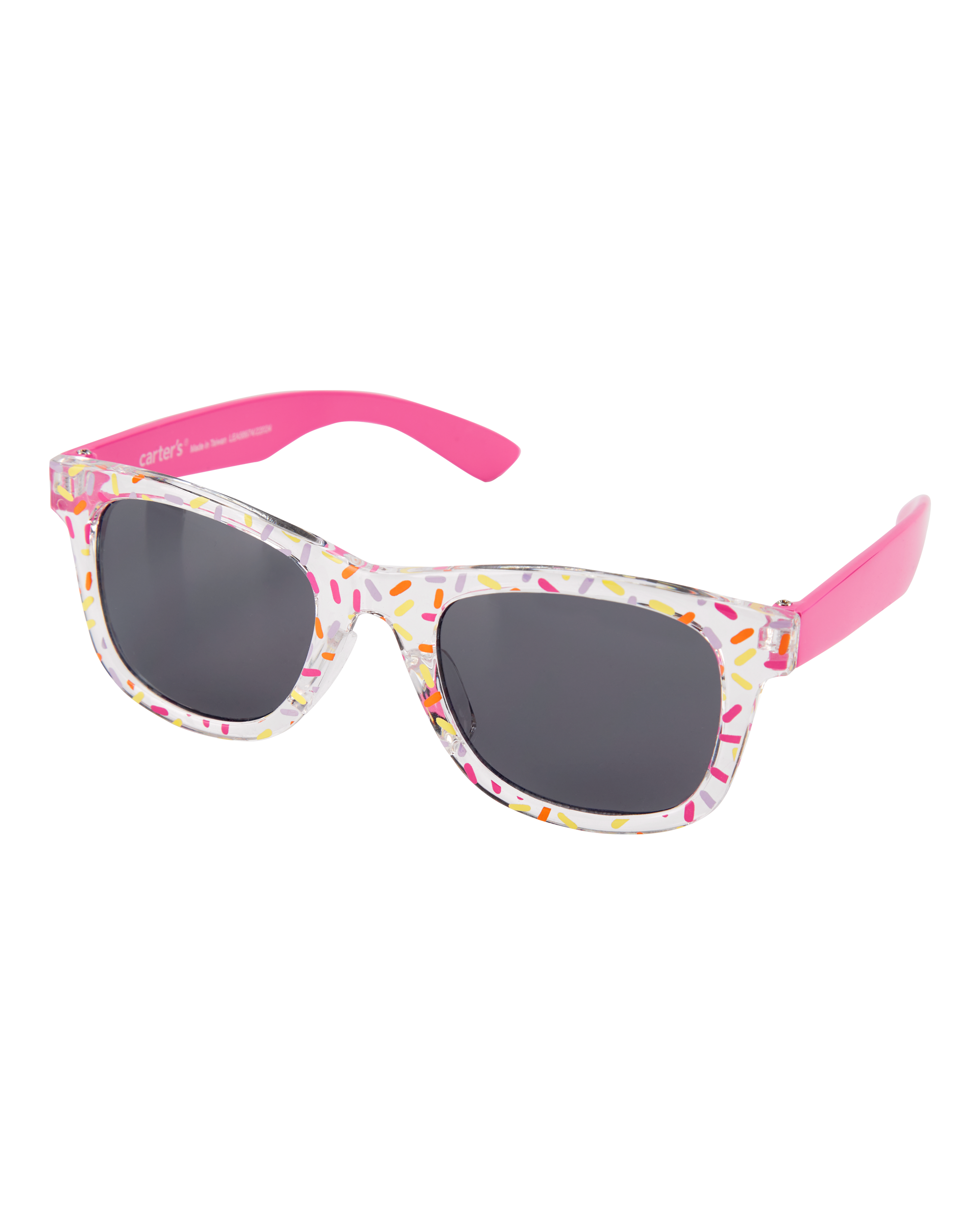Kid Confetti Print Wayfarer Sunglasses - Pink