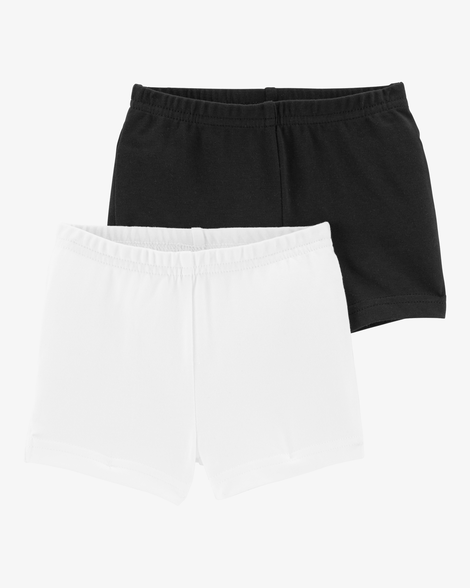 kid 2-pack tumbling shorts - black/white